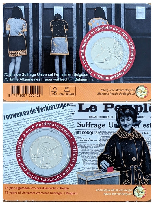 75 Jahre Frauenwahlrecht, Coincard 2€ französisch