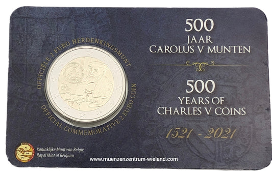 500 Jahre Charles V., Coincard FR/DE auf 2 € Seite