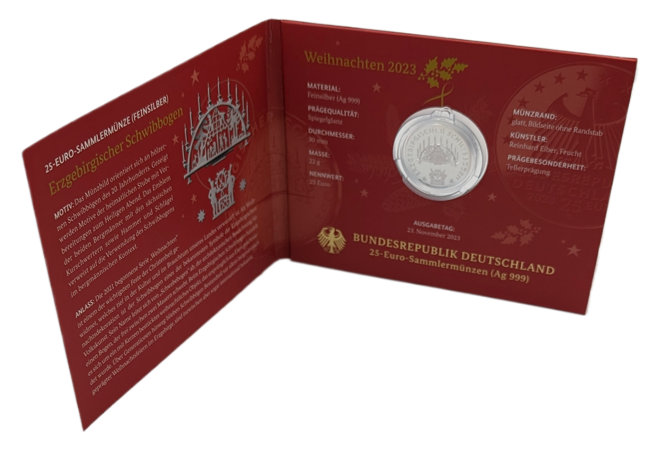 Erzgebirgischer Schwibbogen - Weihnachtsmünze – Muenzenzentrum Wieland Erzgebirgischer Schwibbogen - Weihnachtsmünze – Muenzenzentrum Wieland