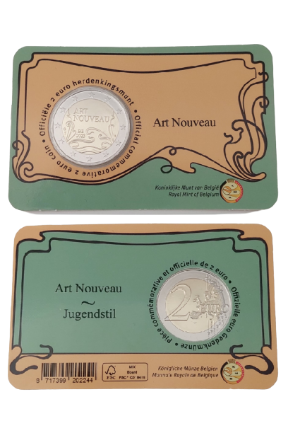Art Nouveau, Coincard 2€ französisch