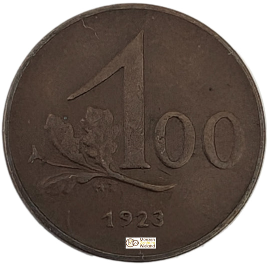 1. Republik, Umlaufmünze, 100 Kronen