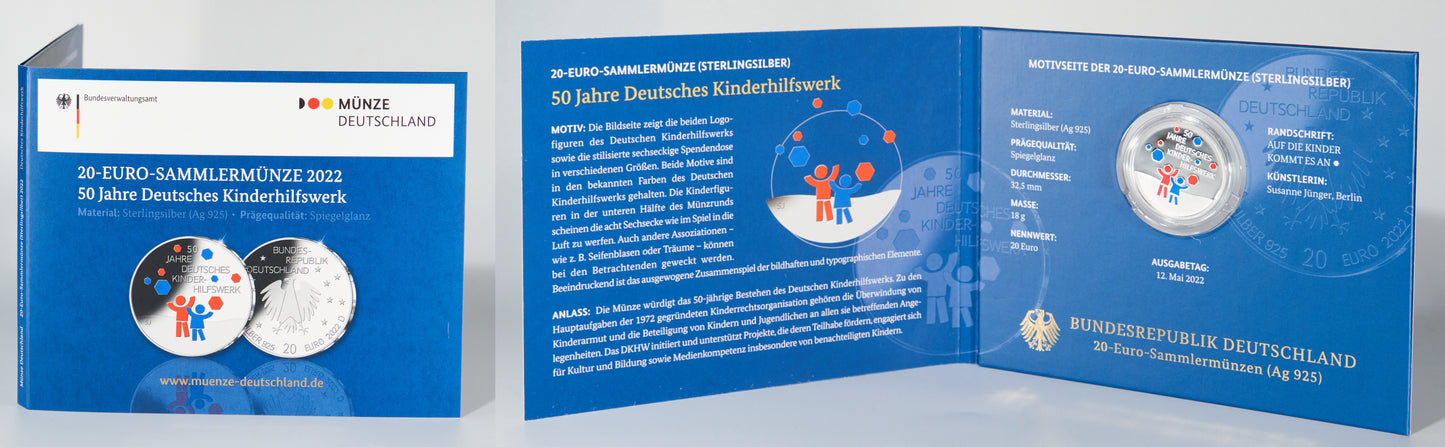 Unicef 50 Jahre deutsches Kinderhilfswerk, farbig, Ø 32,5 mm