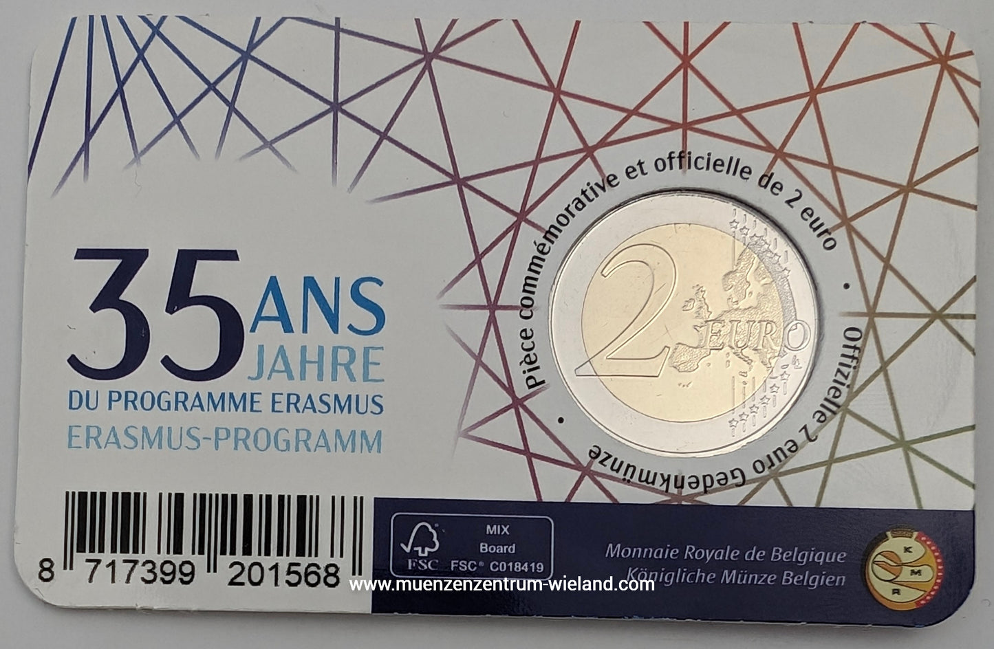 35 Jahre Erasmus Programm, Coincard FR/DE auf 2 € Seite