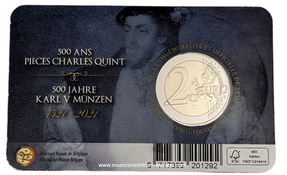 500 Jahre Charles V., Coincard FR/DE auf 2 € Seite