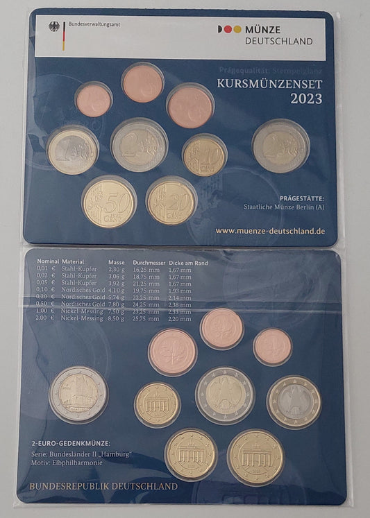 KMS Kursmünzensatz, Buchstabe nach Verfügbarkeit